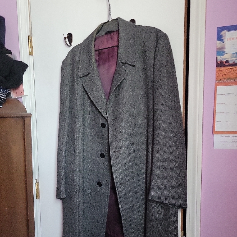 Vintage Mens Gray Overcoat
